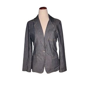 Liz Claiborne Liz Wear Jeans Stretch Denim Medium Wash Blazer SZ M